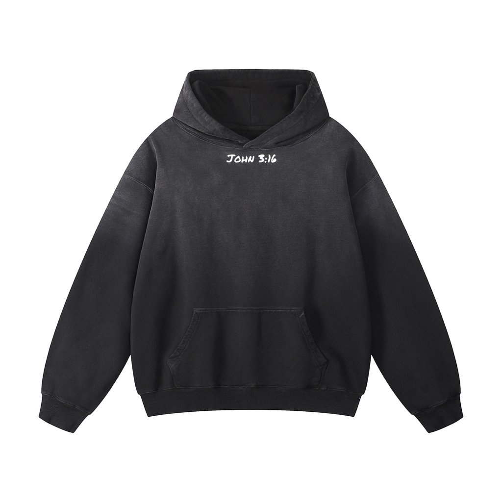 The John 3:16 Hoodie — Holy Locker Apparel — Heavyweight Sunfade Oversized Hoodie
