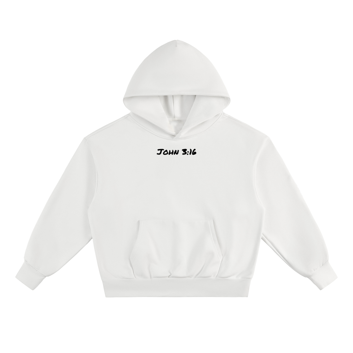 John 3:16 White Essential Heavyweight Fleece Hoodie
