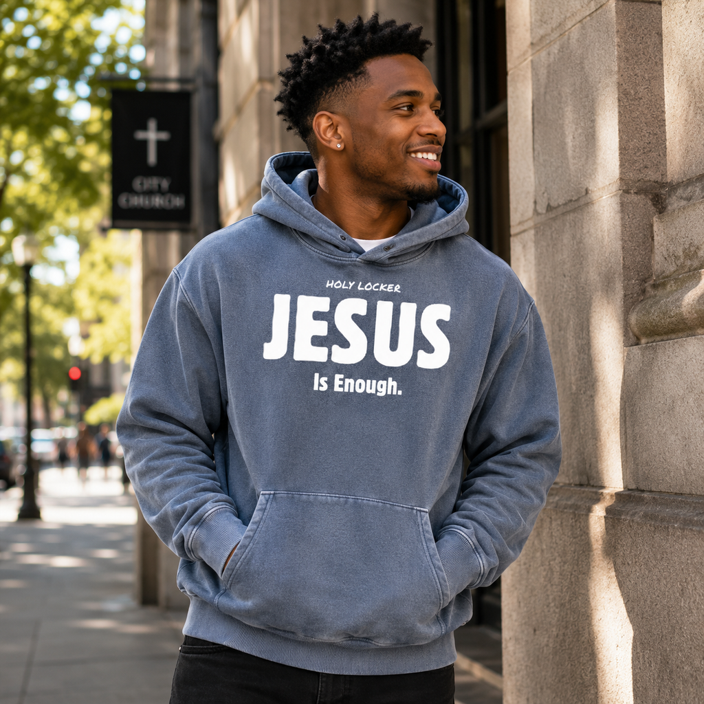 JESUS Is Enough. Snow Wash Fleece Oversize Hoodie