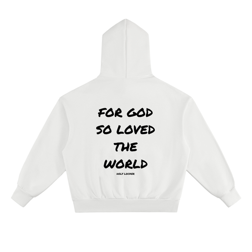 John 3:16 White Essential Heavyweight Fleece Hoodie