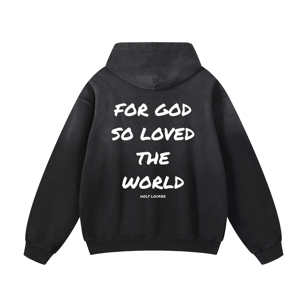The John 3:16 Hoodie — Holy Locker Apparel — Heavyweight Sunfade Oversized Hoodie